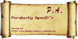 Porubszky Agenór névjegykártya